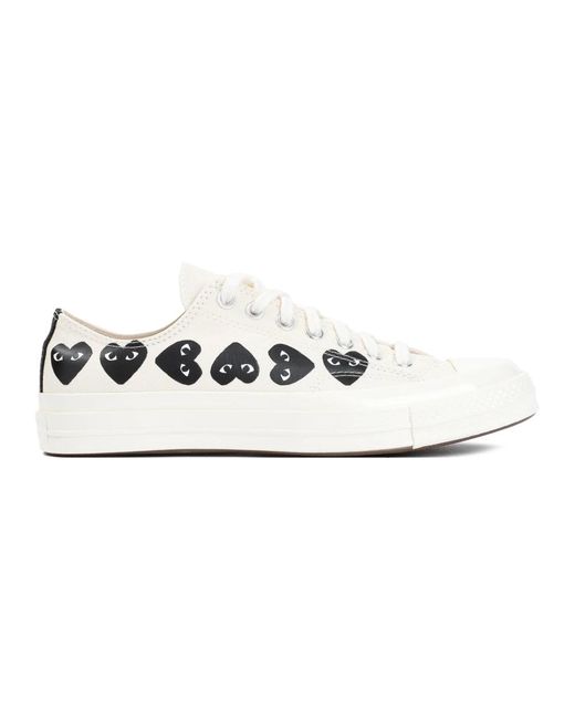 COMME DES GARÇONS PLAY White Weiße heart low top sneakers,schwarze herz low top sneakers