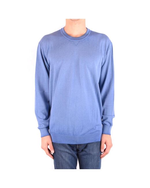 Altea Blue Round-Neck Knitwear for men