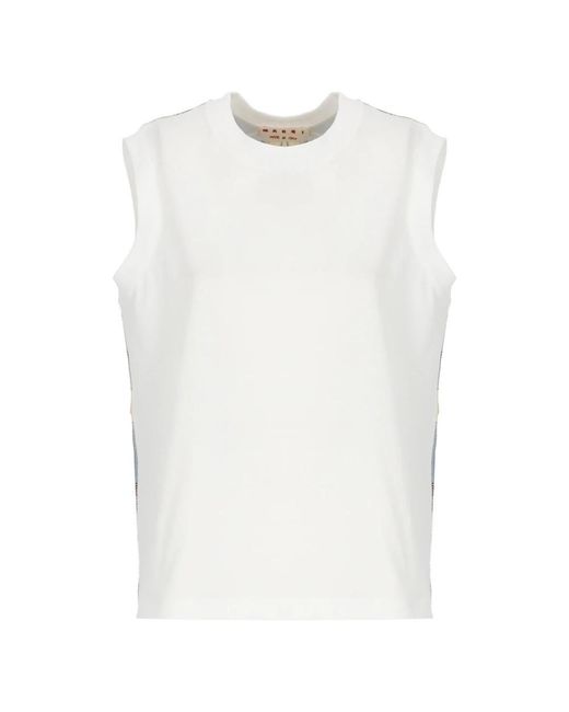 Marni White Sleeveless Tops