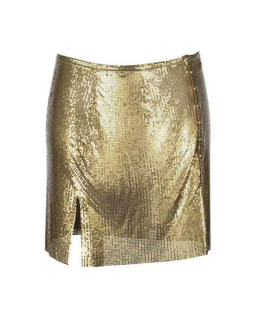 Rabanne Rokken ,Geel ,Gouden Mesh Mini Rok in het Green