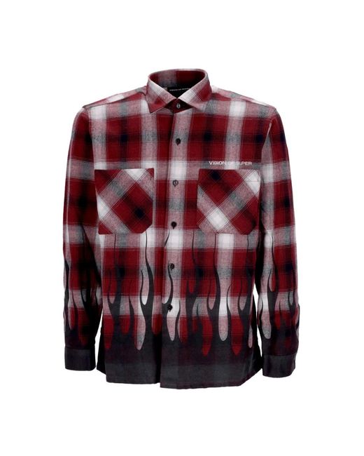 Vision Of Super Red Casual Shirts for men