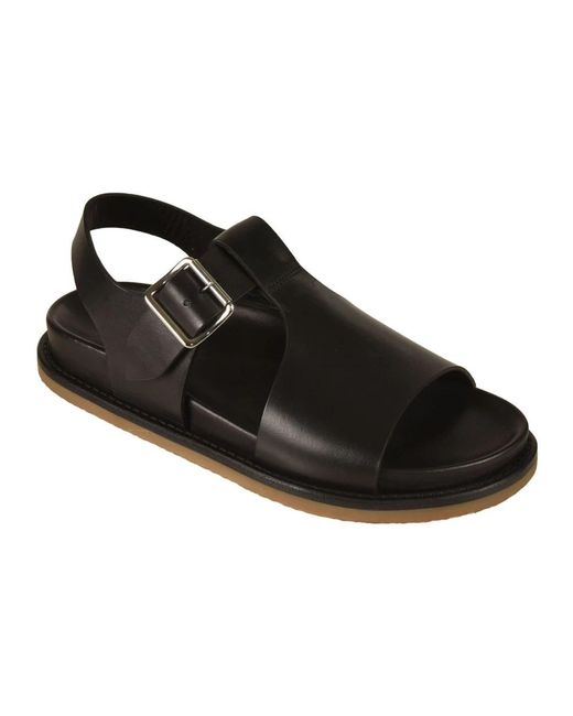 Buttero Black Flat Sandals for men