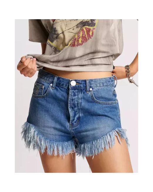 One Teaspoon Blue Denim Shorts