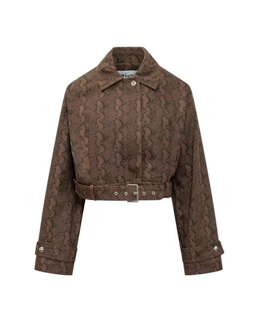 MSGM Brown Denim Jackets