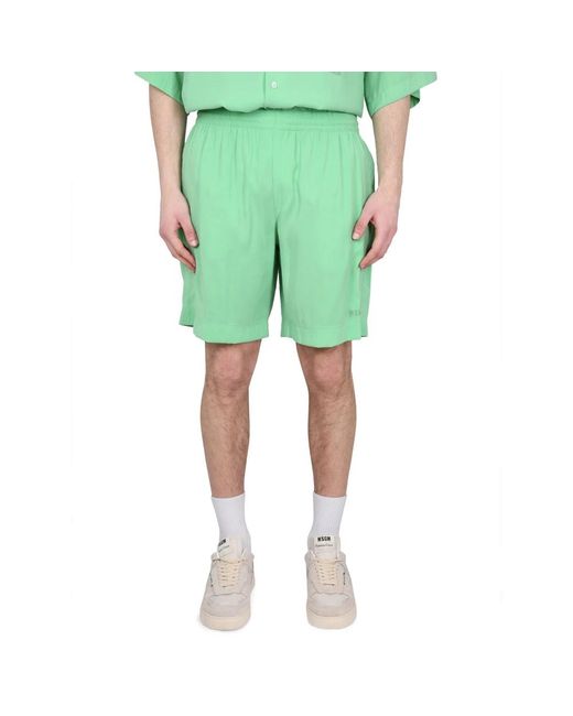 MSGM Bermuda With Logo in Green für Herren