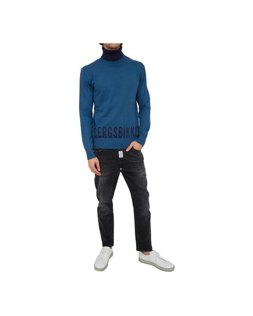 Bikkembergs Blue Turtlenecks for men