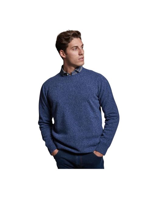 Altea Blue Round-Neck Knitwear for men