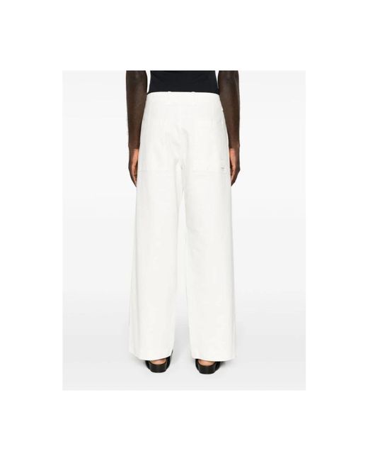 Emporio Armani White Wide Trousers for men