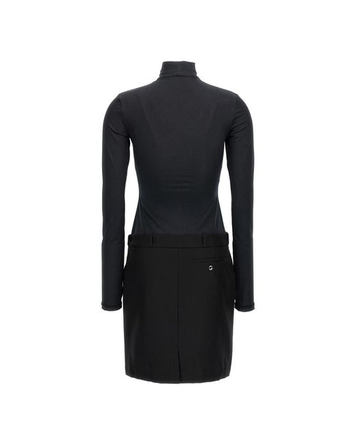 Coperni Kleedjes ,Zwart ,Leer Hybrid Tailored Dress in het Black