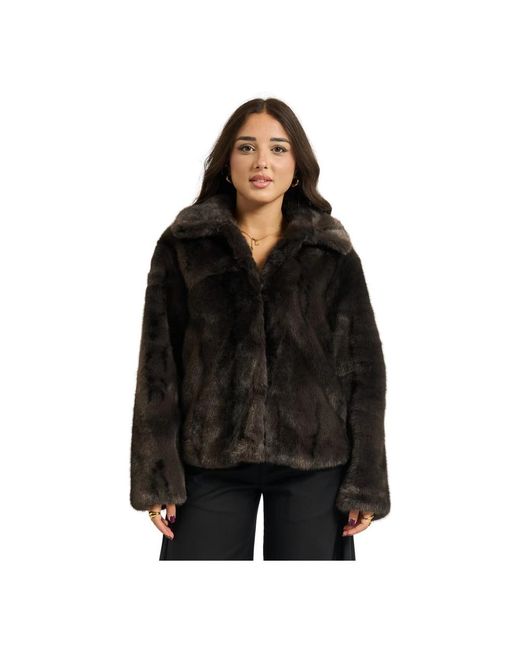 Faux Fur & Shearling Jackets Silvian Heach de color Black
