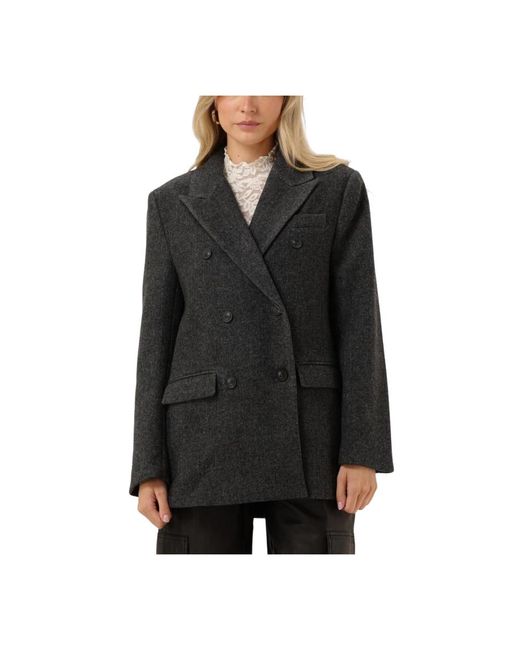Aaiko Jassen ,Zwart ,Elegante Grijze Jas Demi Pes in het Black