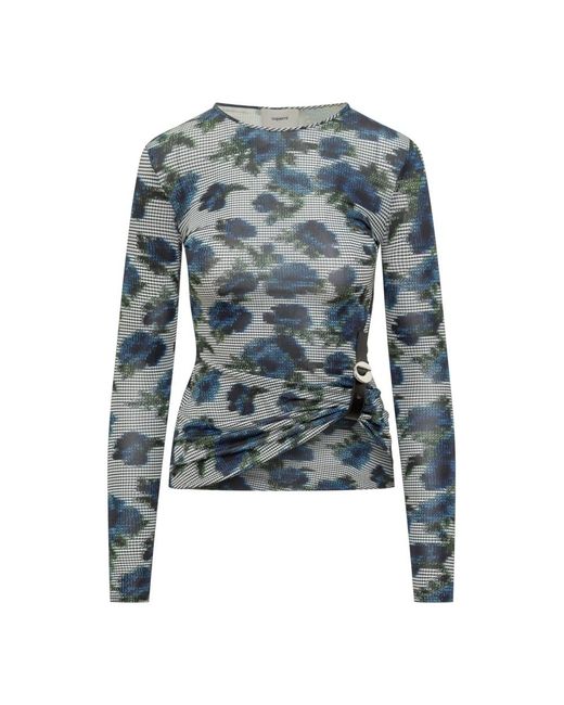 Coperni Blue Patterned Slim-Fit Top