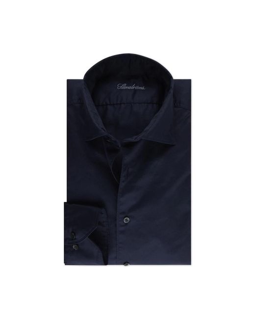 Stenstroms Overhemden ,Blauw ,Slimline Twill Casual Overhemd in het Blue voor heren