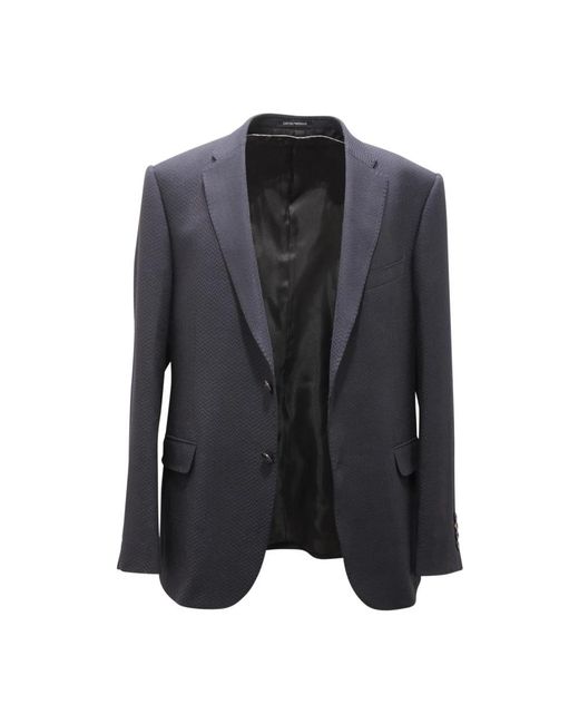 Armani Jassen ,Blauw ,Wol M Line Jas in het Blue voor heren