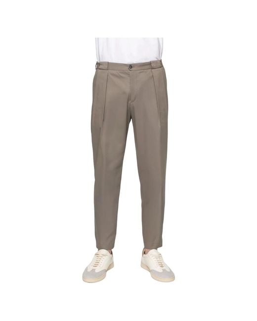 BRIGLIA Gray Slim-Fit Trousers for men