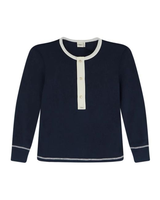 Chloé Blue Round-Neck Knitwear