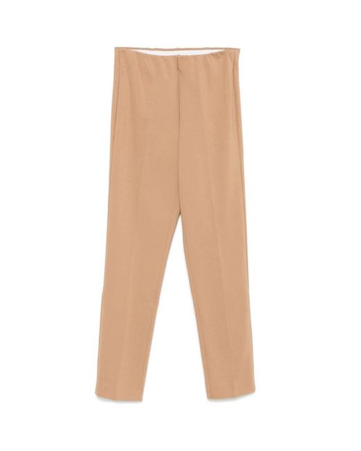 Le Tricot Perugia Natural Straight Trousers