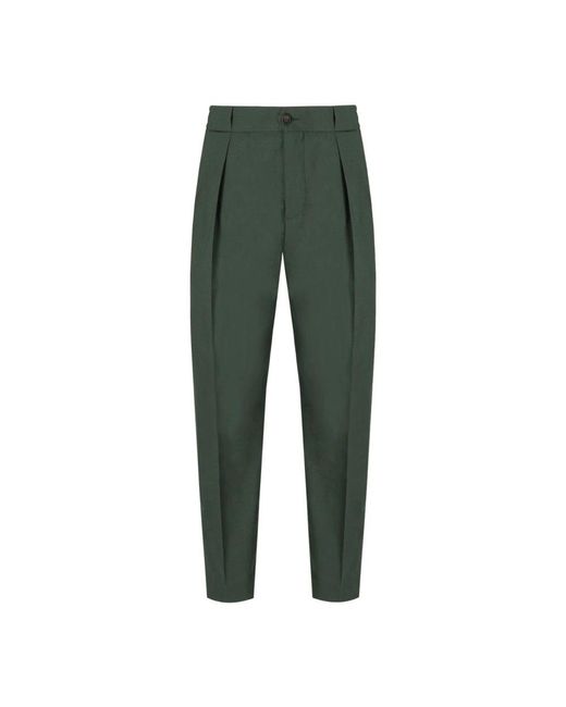 Manuel Ritz Dunkelgrüne Woll-Baggy-Fit-Hose in Green für Herren