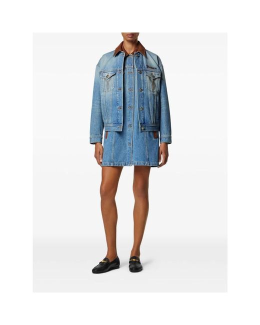 Versace Kleedjes ,Blauw ,Denim Denim A-Lijn Jurk in het Blue