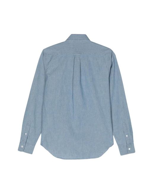 Maison Kitsuné Blouses shirts,blaues logo patch hemd in Blue für Herren