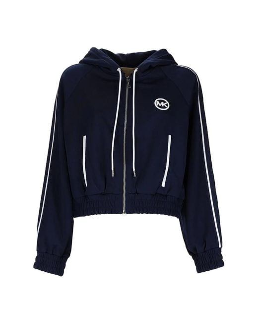 MICHAEL Michael Kors Contrast Zip Front Track Jacket in het Blue