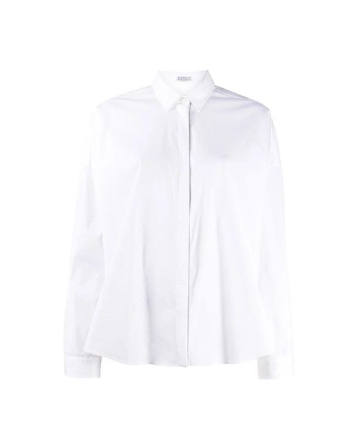 Brunello Cucinelli Jewel Detail Shirt in het White