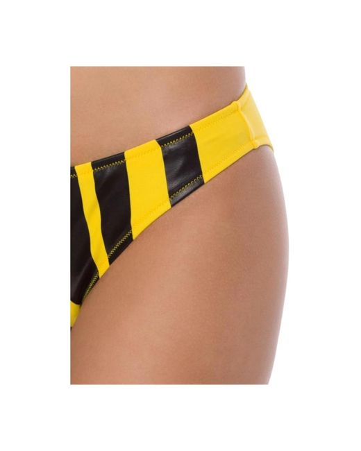 Moschino Badmode ,Geel ,Polyester Gele Bikini Broek Met Logo in het Yellow