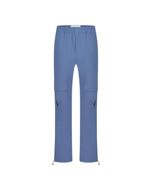 Straight trousers Jane Lushka de color Blue