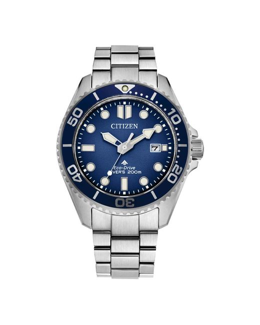 Citizen Accessoires ,Blauw ,Duiker's Eco Drive 200 Mt 40Mm in het Blue