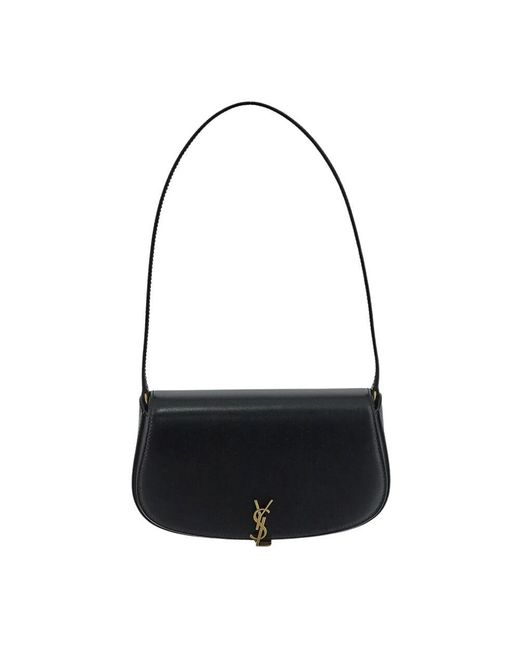 Saint Laurent Black Mini Voltaire Leder Box Tasche