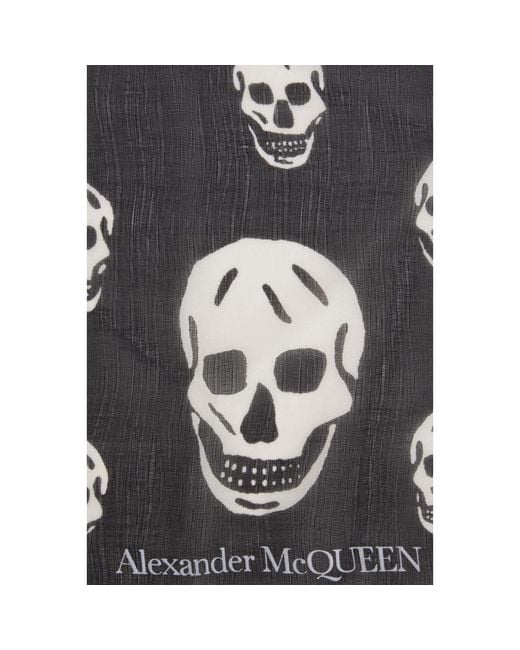 McQueen Black Silk Scarves