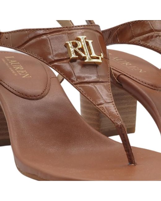 Ralph Lauren Brown Braune High-Heel-Sandalen