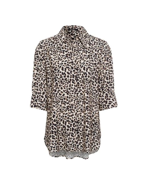 MARC AUREL Black Leopardenmuster-Bluse