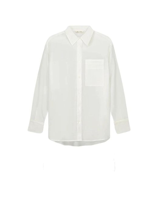 Olaf Hussein Overhemden ,Wit ,Stropdas Detail Off- Overhemdblouse in het White