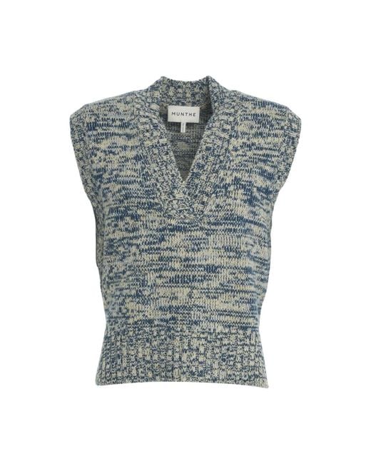 Munthe Gray V-Neck Knitwear