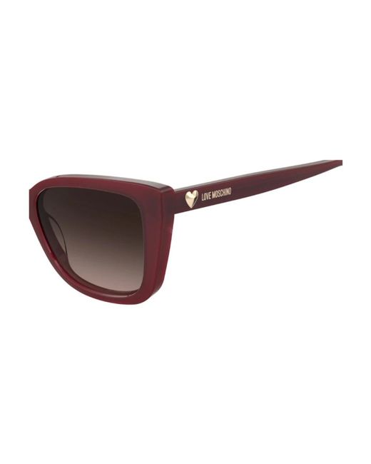 Love Moschino Brown Sonnenbrille mit schmetterlingsrahmen und braunen verlaufsgläsern