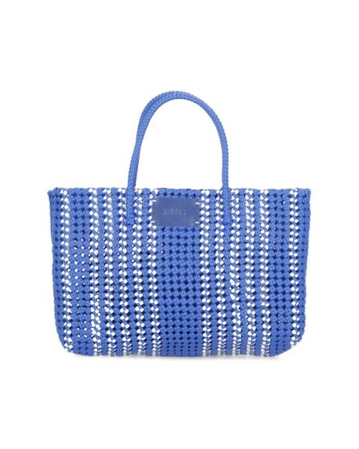 MSGM Blue Blau Handtasche Mit Frontlogo