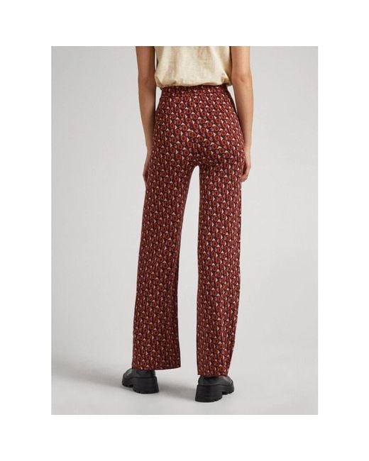 Pepe Jeans Red Straight Trousers
