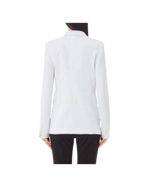 Liu Jo Jassen ,Wit ,Double-Breasted Witte Blazer Met Revers in het White
