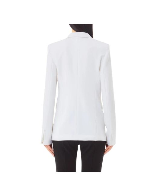 Liu Jo Jassen ,Wit ,Double-Breasted Witte Blazer Met Revers in het White