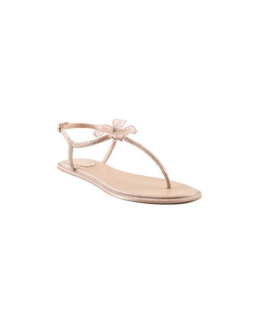 Rene Caovilla Metallic Flat Sandals