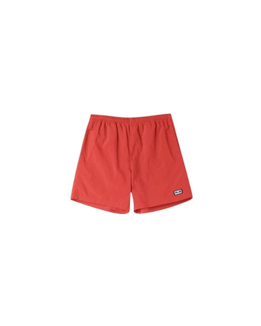 Obey Red Casual Shorts for men