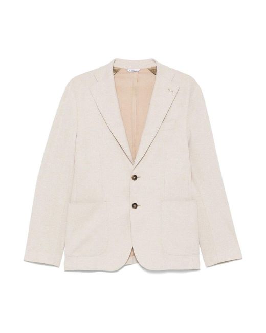Manuel Ritz Jacke mit knopfleiste und taschen uel ritz in Natural für Herren