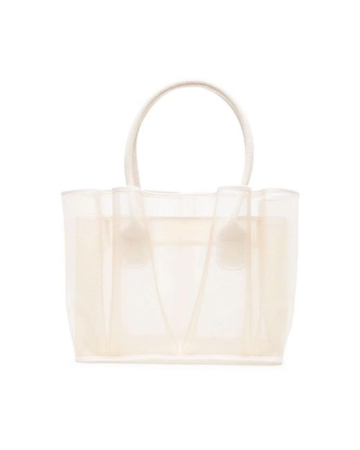 La Milanesa White Hattan tote tasche mit transparentem design