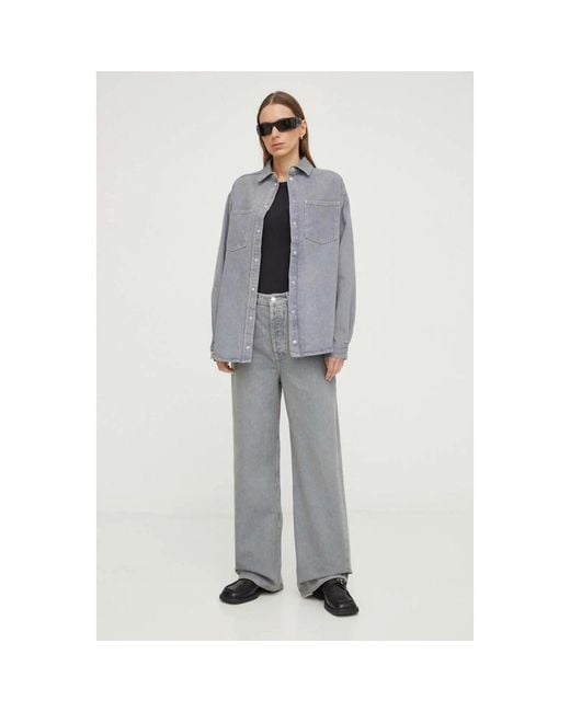 Samsøe & Samsøe Wide Jeans in het Gray