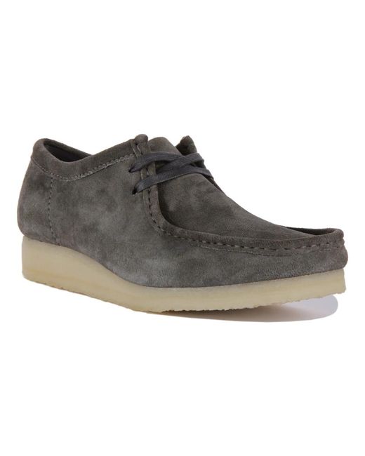 Clarks Gray Laced Shoes for men