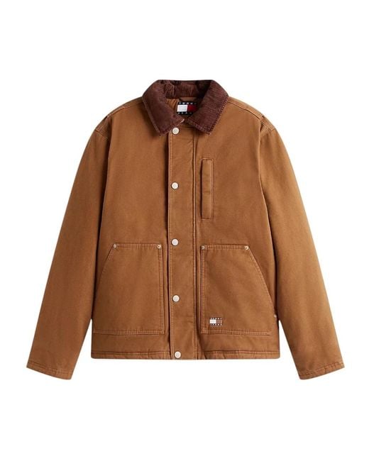 Tommy Hilfiger Baumwoll-Chore-Jacke Mit Cordkragen in Brown für Herren