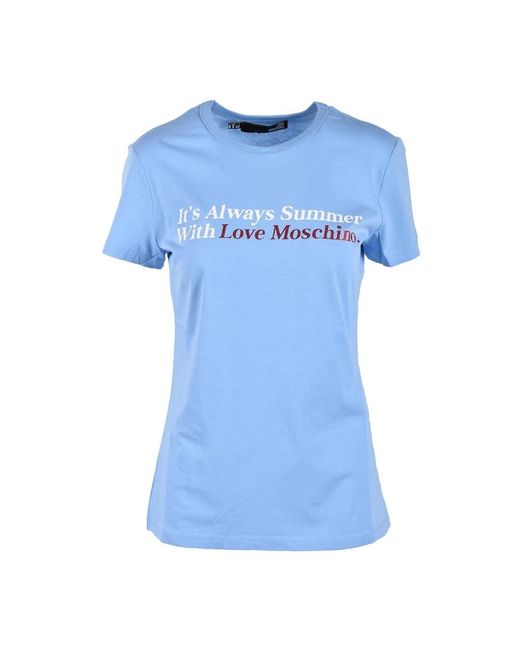 Camiseta azul cielo es Love Moschino de color Blue