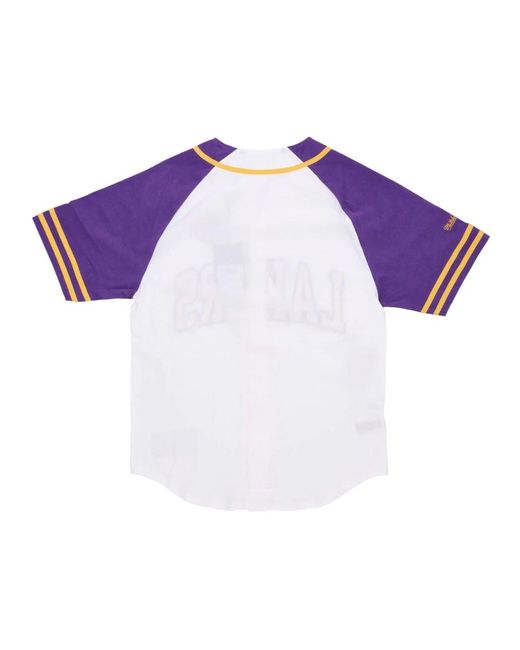 Mitchell & Ness Fitness ,Veelkleurig ,Katoen Nba Trainingsdag Jersey Loslak Wit in het Purple voor heren