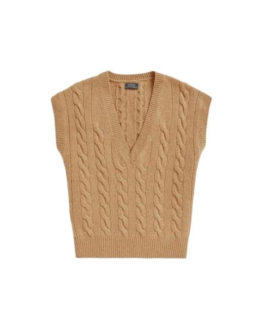 V-Neck Knitwear Polo Ralph Lauren en coloris Natural